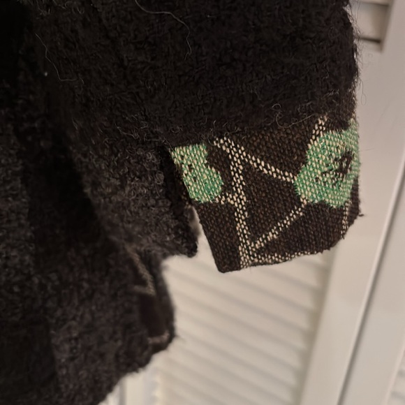 An Ren New York Couture Wool Blend Cardigan Sweater Jacket Charcoal Gray Size L - Picture 5 of 12